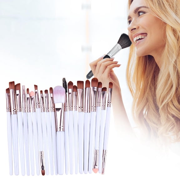 ONLYEOR 20-Piece Makeup Brush Set, Face & Eye Cosmetics Brushes for Blending, Contouring, Eyebrow, Lip, and More, Beauty Tools Makeup Brushes (Q)