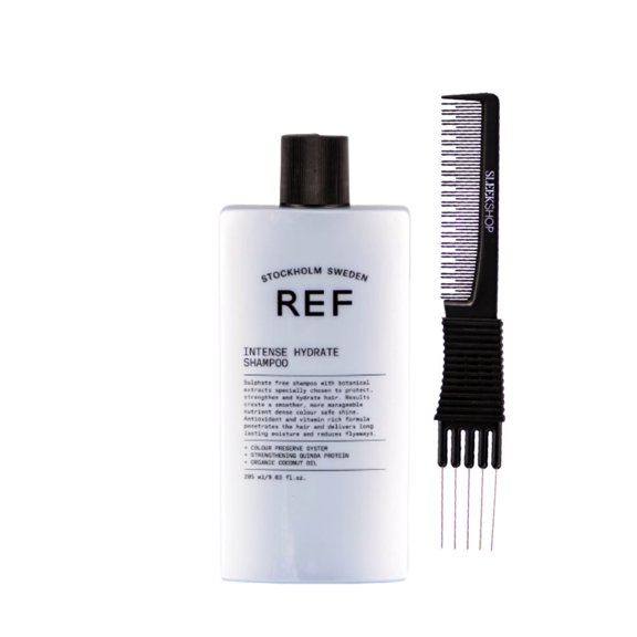 Reference Of Sweden REF Intense Hydrate Shampoo (9.36 oz) with SLEEKSHOP Teasing Comb (PACK OF 1)