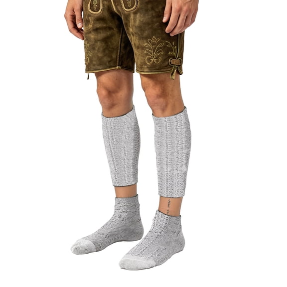 LUOGENLI Oktoberfest Men Mid‑Calf Costume Socks, Bavarian Traditional Knit Long Socks, Retro Pattern Socks for Lederhosen Outfit Party Cosplay Clear 35