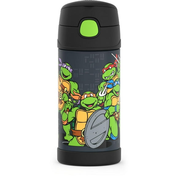 Thermos Funtainer 12 Oz Vacuum Insulated Straw Bottle, Teenage Mutant Ninja Turtles