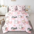 thumbnail image 1 of YST 7 Piece Bed in a Bag Full Size Comforter Set for Kids Cartoon Cat Bedding Set,Cartoon Kitten Pet Reversible Bed Set,Love Heart Comforter with Sheet Set,All Season, 1 of 1