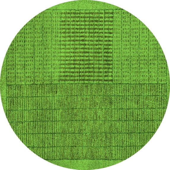 Ahgly Company Indoor Round Abstract Green Modern Area Rugs, 5' Round