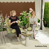 Outsunny Adirondack Chair Cushions Set of 2, Tufted High Back Patio Chair Cushions with Ties, Non-Slip Cushions for Adirondack Chairs, Beige