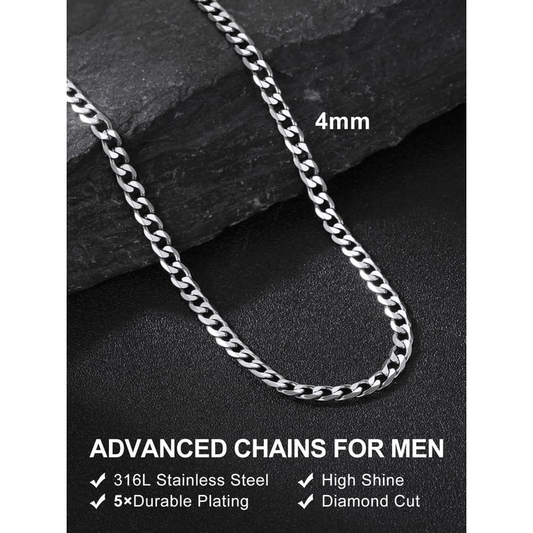 Suplight Mens Hip Hop Necklace 6mm Miami Unisex Curb Cuban  NEW! Miami Curb Cuban Link Chain for Men 316L Stainless Steel main image 1