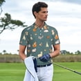 thumbnail image 3 of Yiaed Farm AnimalPrint Men's Short Sleeve Polo Shirt,Golf Polo for Men Three-Button Golf Shirt Athletic Casual Collared T-Shirt- 3X-Large, 3 of 7