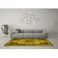 thumbnail image 3 of Ahgly Company Machine Washable Indoor Square Oriental Yellow Industrial Area Rugs, 5' Square, 3 of 4