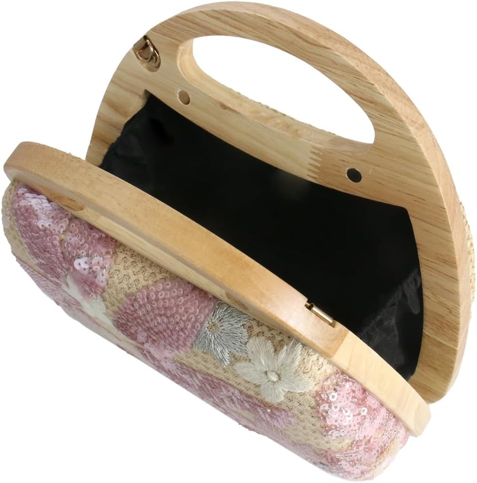 CAILDANL Straw Clutch Handbags Women Beach Crossbody Hand-woven Summer Purse Wallet Top handle Evening Bag for Wedding Party
