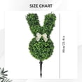 thumbnail image 6 of 23.6 Inch Artificial Bunny-Shaped Topiary Tree with Ground Spike, UV-Resistant Bowknot Faux Boxwood Topiaries Plant for Porch Decor Outdoor/Indoor Easter Decorations White, 6 of 9