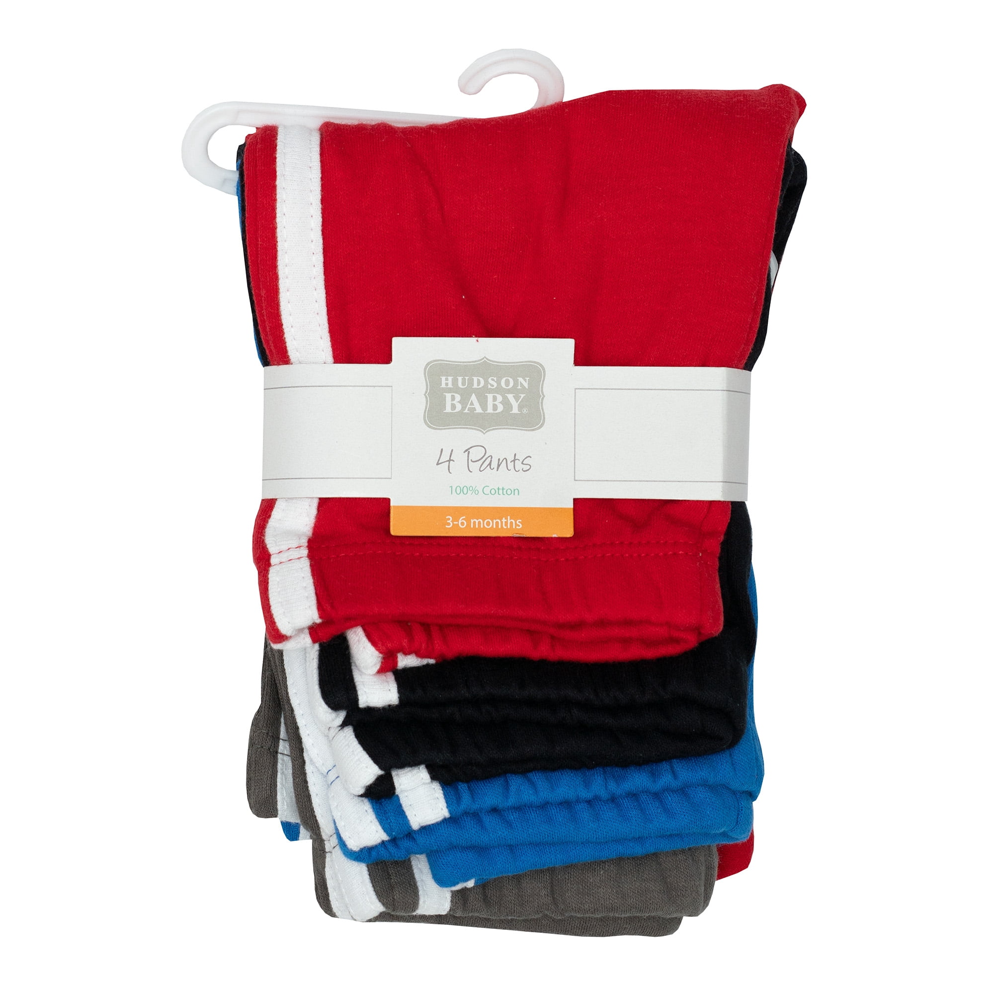 Hudson Baby Boy Cotton Pants and Leggings, Red Black, 5T