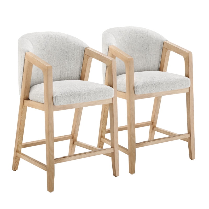 Spruce & Spring Exposed Wood Barstool Indoor Wood Frame Stool