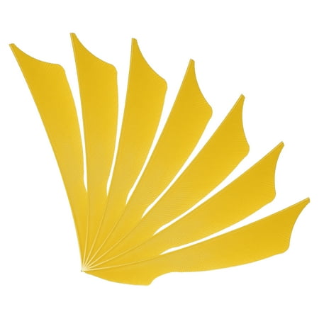 4 Inch Arrow Vanes 20 Pack Turkey Feather Fletching Archery Fletch Right Wing for Hunting Target Shooting Yellow