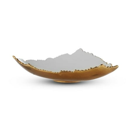 A&M Judaica & Gifts 60396 12 in. Ivory Enameled Bowl with Gold