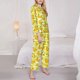 thumbnail image 3 of Fotbe Bananas On A Striped Conjunto de Pijama de Manga Larga para Mujer con Estampado, Ropa de Dormir de 2 Piezas, Conjunto de Casa Suave y Cómodo con Bolsillos-X-Large, 3 of 7