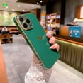thumbnail image 2 of Compatible with iPhone 14 Pro Max Case Luxury Plating Love Heart Case Soft TPU Silicone Shockproof Camera Protective Cute Case for iPhone 14 Pro Max 6.7" for Women Girl Green, 2 of 12