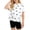 E106-White, variant on Girls Sweet 2 Piece Set Fashion Floral Print Short Sleeve Crewneck Top Solid Shorts Set Summer Casual Loose Fit Outfit 1-8Y
