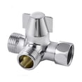 thumbnail image 6 of Ziuscore Silver Brass 3 Way Shower Diverter Valve Switch - Long-lasting Durability Shower Head Adapter T Adapter Bidet Diverter Wing shaped handle, 6 of 6
