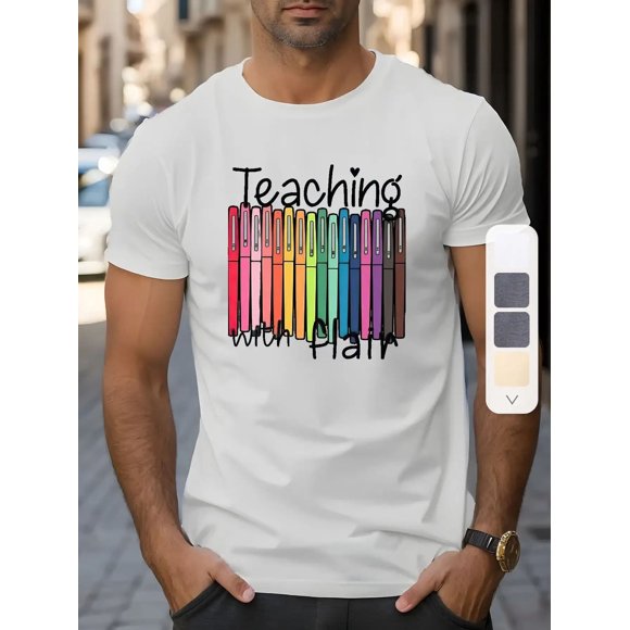 T-Shirt Unisexe d'Été Décontracté à Col Rond Respirant à Imprimé Géométrique W92, jusqu'à la Taille 3TG