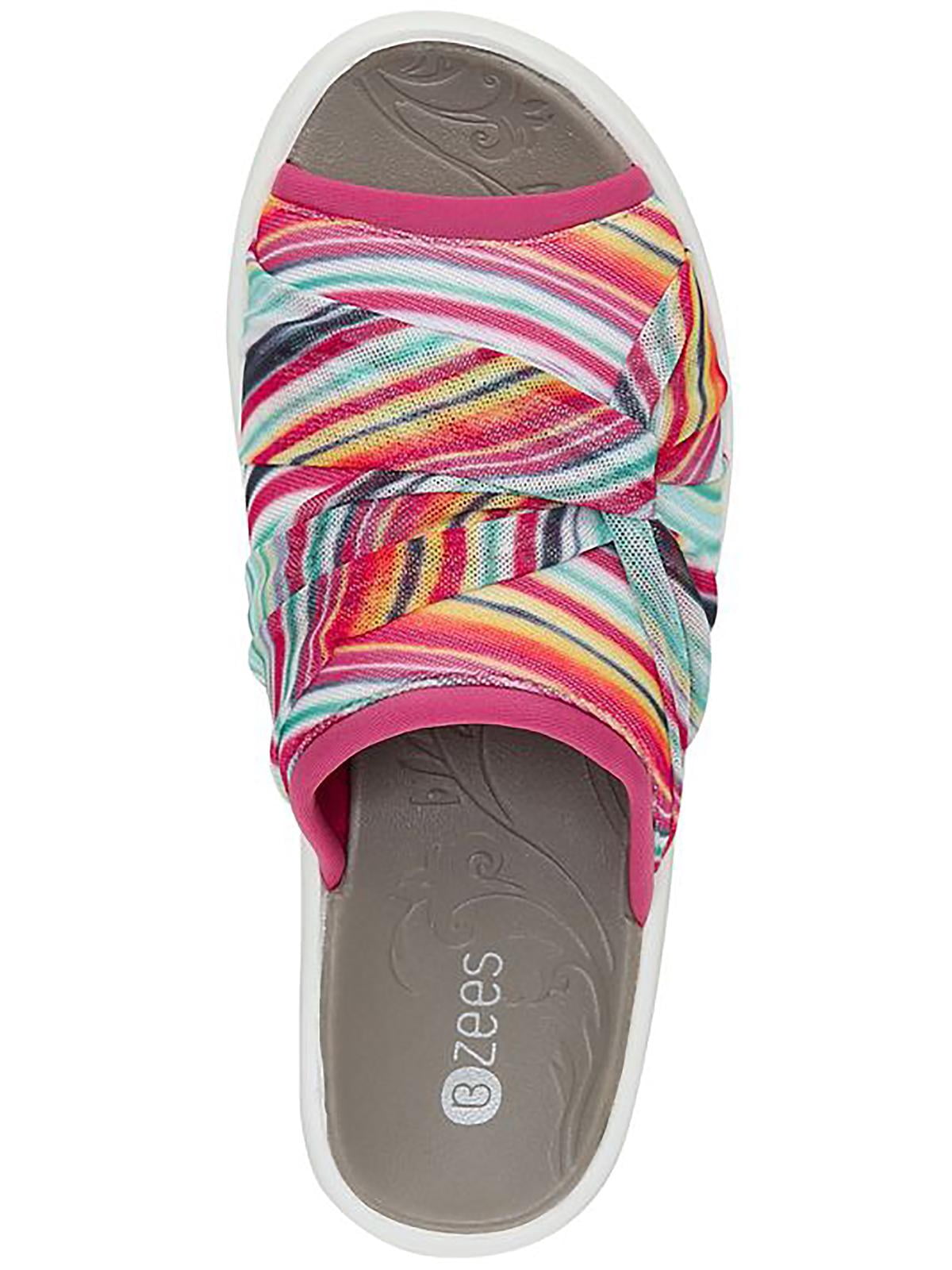 Bzees Womens Smile II Knot Front Slip On Wedge Sandals - Walmart.com