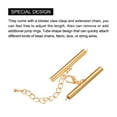 thumbnail image 4 of 10Sets Slide on End Clasps with Lobster Claw Clasps & Extension Chain 35mm for DIY Craft Making, Light Golden, 4 of 6