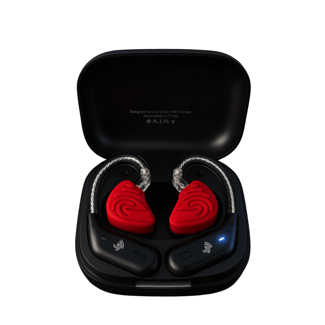 Jrumz XP02 True Wireless Bluetooth Earbuds with Mic, Charging Case, Red