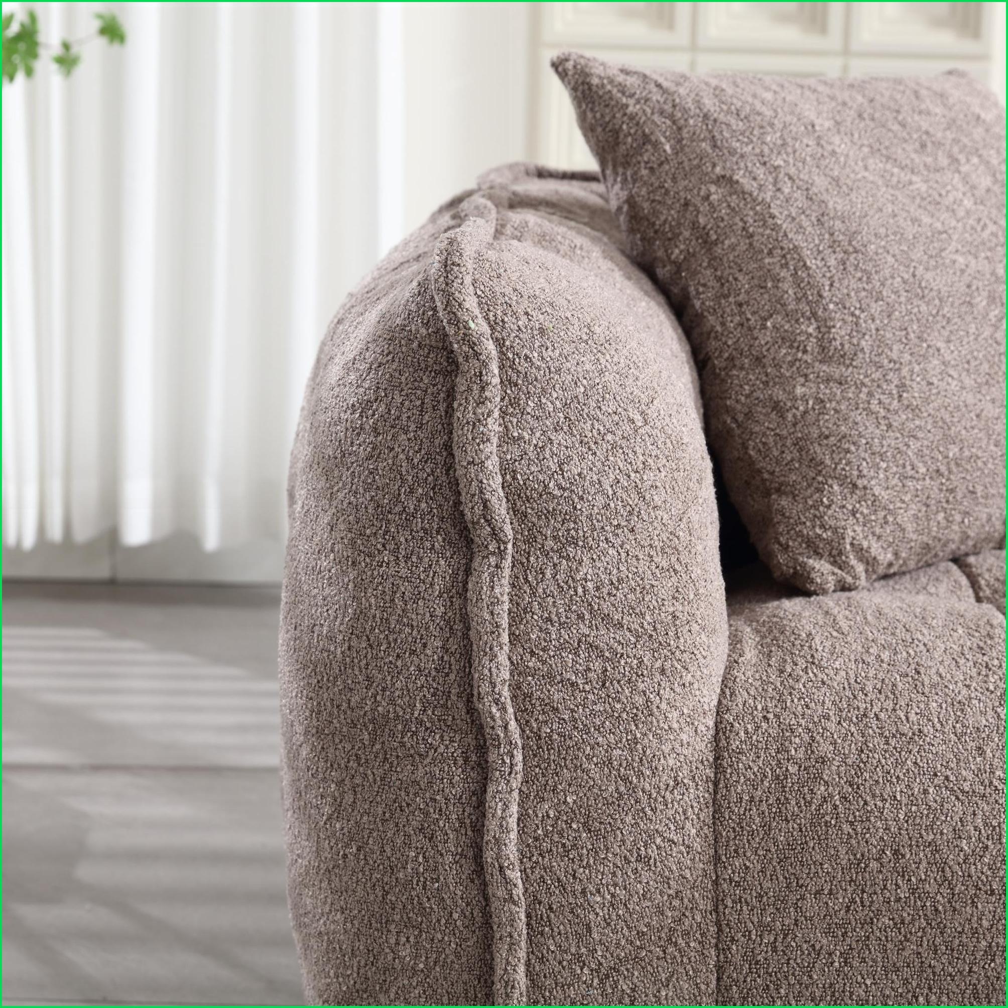 Large Chenille Bean Bag Chair for Adults – Soft Two-Person Recliner for Gaming/Reading/TV | Brown | Chenille