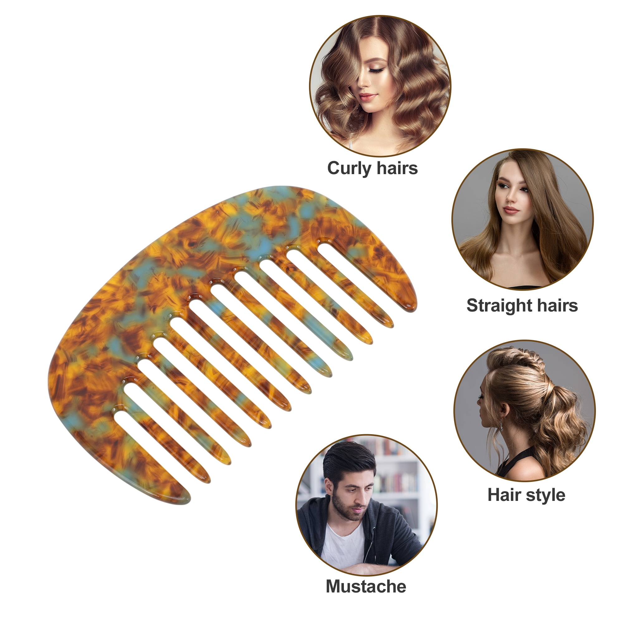 Unique Bargains 1 Pc Mini Wide Tooth Comb for Women Pocket Size Brown 3.39"x1.97"
