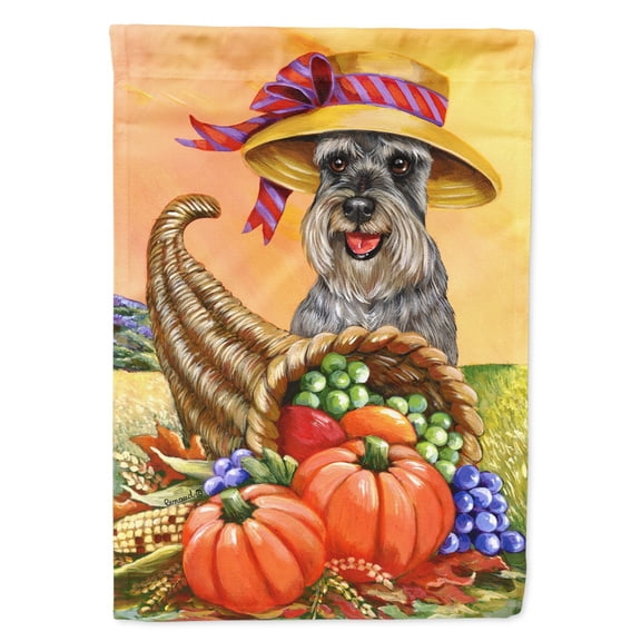 Schnauzer Autumn Flag Canvas House Size