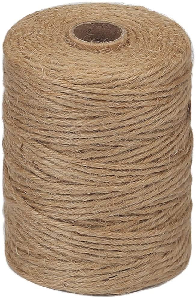 HRX Jute Twine, 300Feet 6Ply 2.32mm Natural Garden Twine, Heavy Duty