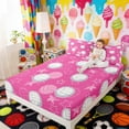 thumbnail image 4 of Erosebridal Pink Volleyball Star Pattern Full Size Sheets, Cute Sport Bed Sheets for Girls and Boys, 4-Piece, 1 Flat Sheet, 1 Fitted Sheet and 2 Pillowcases, 4 of 6