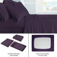 thumbnail image 4 of Swift Home 6-Piece Soft Lightweight Eggplant Microfiber Sheet Set with Extra Pillowcases, California King, 4 of 5