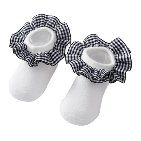 

Infant Baby Girls Ruffle Socks Toddler Dress socks Baby Frilly Lace Ankle Socks Princess Knit Socks Children Ankle Short Socks Indoor Floor Socks 0-24M