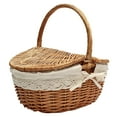 thumbnail image 7 of Visland Handwoven Rattan Outdoor Picnic Camping Storage Basket Shopping Holder with Lid Wicker Camping Picnic Basket with Double Lids, 7 of 7