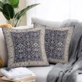 thumbnail image 2 of Throw Pillow Covers 26x26 Inch Set of 2, Blue Beige Boho Waterproof Outdoor Pillow Covers, Vintage Ethnic Tribe Abstract Art Decorative Cushion Pillowcases for Couch, Sofa, Bed, Garden, Patio, 2 of 9