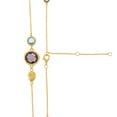 thumbnail image 2 of Silverly Women's Gold Plated 925 Sterling Silver Brushed Blue Purple Gemstone Necklace, 18 + 2", 2 of 4