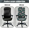 thumbnail image 4 of Xoenoiee Lily Leaf Pattern Office Chair Cover Stretchable Desk Chair Cover Thick Checked Jacquard High Back Office Seat Cover Universal Rotating Chair Cover, L, 4 of 6
