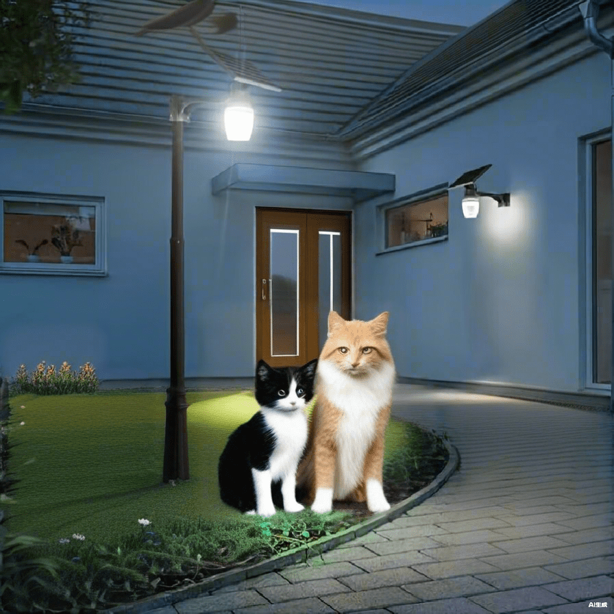 Solar Post Light Dusk to Dawn IP65 Waterproof Gray 1 PC