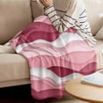thumbnail image 4 of Throw Blanket for Couch Pink White Ombre Ocean Soft Fleece Flannel Blankets Cozy Lightweight Blanket for Home Sofa Living Room Abstract Waves Bed Throws 30" x 40", 4 of 9