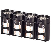 Storacell Powerpax C Battery Caddy, Black, 4-Pack