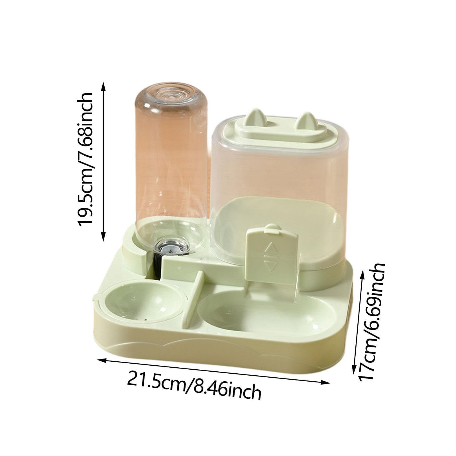 1PC Pet Automatic Feeding Bowl, Dual Bowls Design for Food & Water Dispensing, Blue Color for Cats Dogs Small Animals