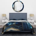 thumbnail image 3 of Designart "Geometric Blue in Geode Art III" Animals Bedding Covert Set - Abstract Geometric Blue Abstract Bed Set With 2 Shams, 3 of 6