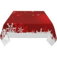 thumbnail image 3 of Christmas Tablecloth Square 60 x 60 Inch Christmas Red Square Table Cloth Polyester Fabric Xmas Winter White Red Snowflake Table Cover for Kitchen Party Picnic Outdoor Decor, 3 of 7