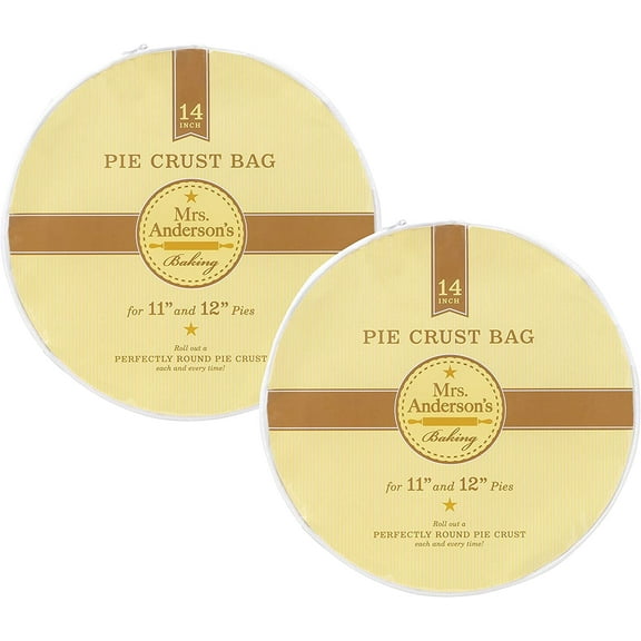 Mrs. Anderson’s Baking Easy No-Mess Pie Crust Maker Bag, BPA Free, 14-inch, Set of 2
