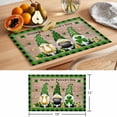thumbnail image 6 of St. Patrick's Day Placemats Set&nbsp;of 1 Green Hat Gnome Lucky Shamrocks Wood Grain Green Plaid Heat Insulation Washable Place Mats, Non-Slip Table Mats for Dining Table Party Kitchen,13x19 Inch, 6 of 9