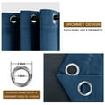 thumbnail image 3 of XWZO Velvet Blackout Curtains for Bedroom - Soft Room Darkening & Noise Reducing Window Curtain Drapes for Farmhouse/Sliding Glass Door with Tiebacks, Grommet, Navy Blue, W52 x L72, Set of 2, 3 of 8
