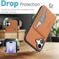 thumbnail image 5 of For Apple iPhone 16 Wallet Case Ultra-Slim Profile Vintage Leather Texture, Wallet For Women Men Card Holder Magnetic Clasp Kickstand Folio Case,Brown,For iPhone 16, 5 of 7