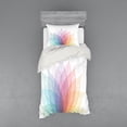 thumbnail image 2 of Ambesonne Abstract Bedding Set 4 Pcs, Delicate Leaves Art, Queen, Yellow Red Green, 2 of 3