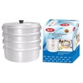 thumbnail image 4 of Aluminium 3 Tier Momos Maker & Steamer With Lid & Handles - Silver, 3 Liters | Induction & Gas Base - Steam Vegetables Perfectly | Multi Purpose Momos, Modak Maker - Durable Momos Steamer, 4 of 4