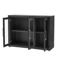 thumbnail image 6 of Yesfashion Mdf U-Shaped Wooden Storage Cabinet with Three Tempered Glass Doors And Adjustable Shelves, Suitable for Living Room, Study Room And Entrance, 6 of 9