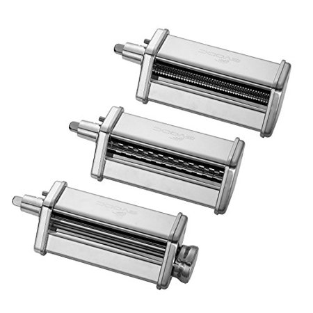 - Kitchen 3-Piece Pasta Roller and Cutter Set for KitchenAid Stand Mixers,Stainless Steel