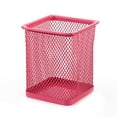 thumbnail image 1 of Injueey Portalápices de malla metálica, organizador de papelería de escritorio, oficina y hogar cartulina Cuadrado/Rojo rosa, 1 of 6